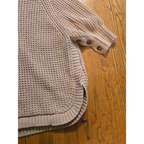 J Crew Sandy Beach Turtleneck Cotton Poncho Sweater L/XL Minimalist - Picture 5 of 10